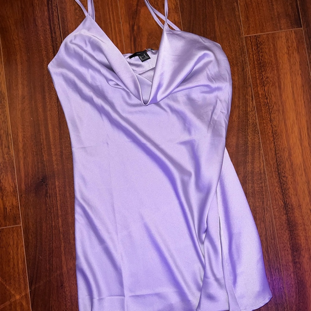 Light purple mini dress silk